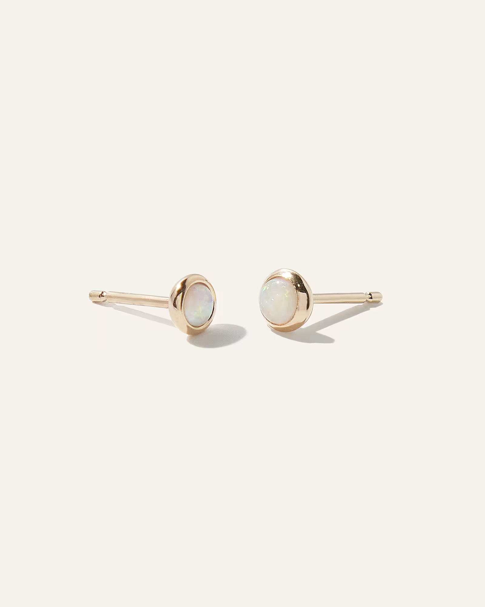 14K Gold Opal Cabochon Studs in Yellow Gold | Quince