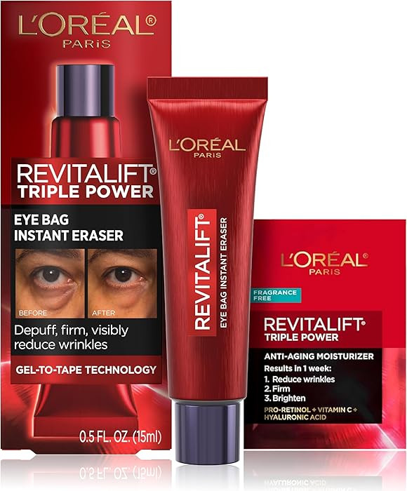 L'Oréal Paris Revitalift Triple Power Eye Bag Instant Eraser, Tratamiento para tensar los ojos p... | Amazon (US)