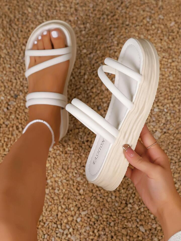 Women Minimalist Flatform Slide Sandals, Fashion Summer Sandals | SHEIN
