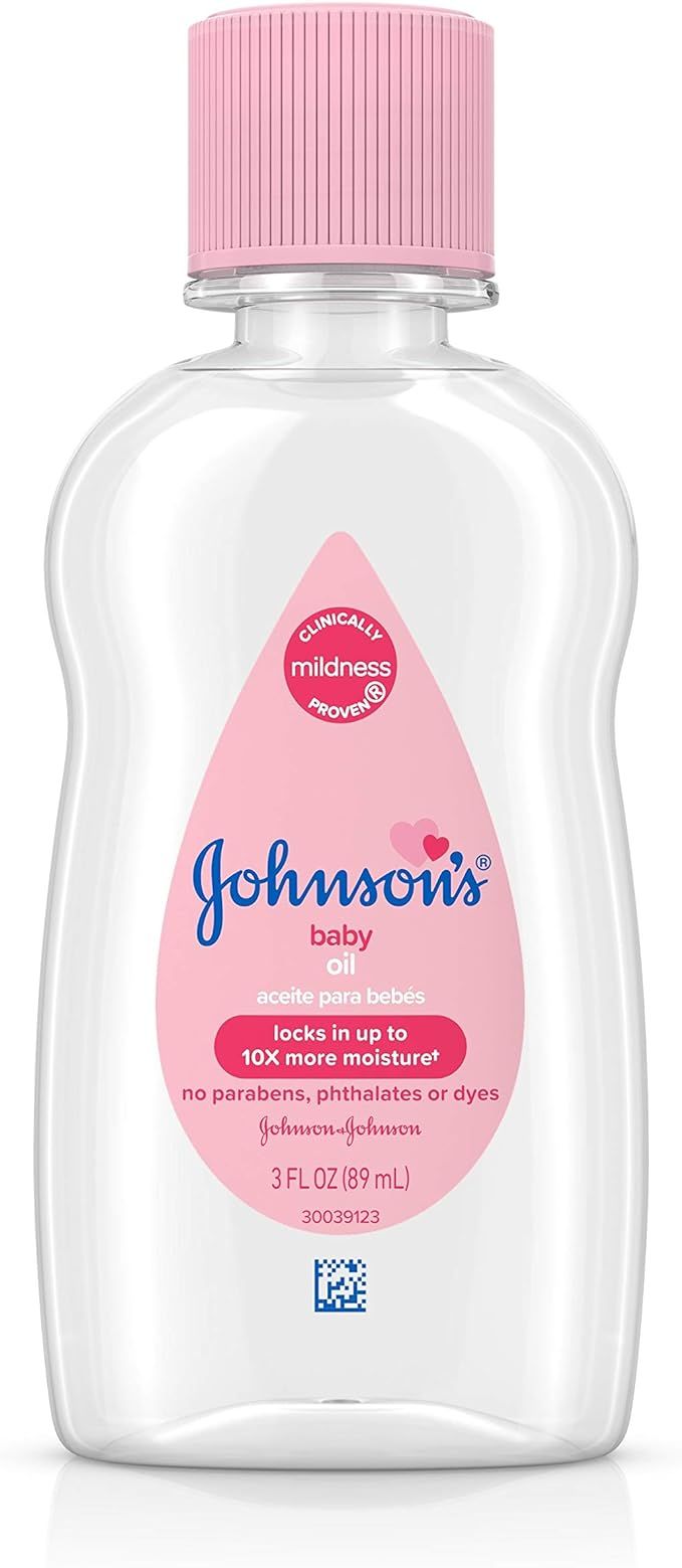 Johnson's Baby Baby Oil, Pure Mineral Oil to Prevent Moisture Loss, Hypoallergenic, Original 3 fl... | Amazon (US)