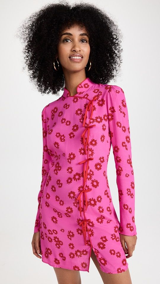 Allegra Pink Daisy Print Mini Dress | Shopbop