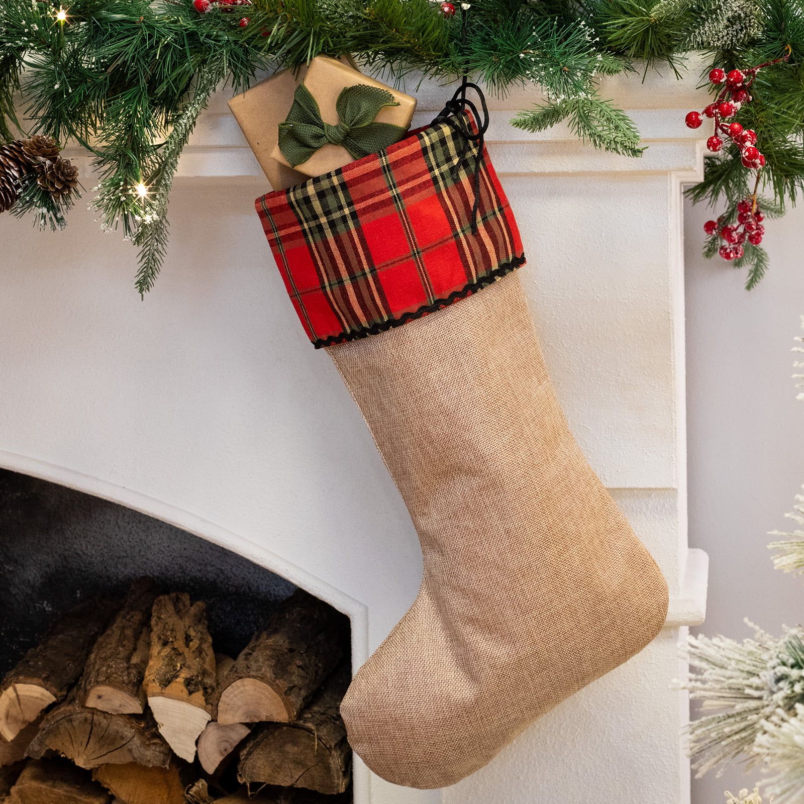 Belham Living Rustic Plaid Christmas Stocking, 18.5" | Walmart (US)