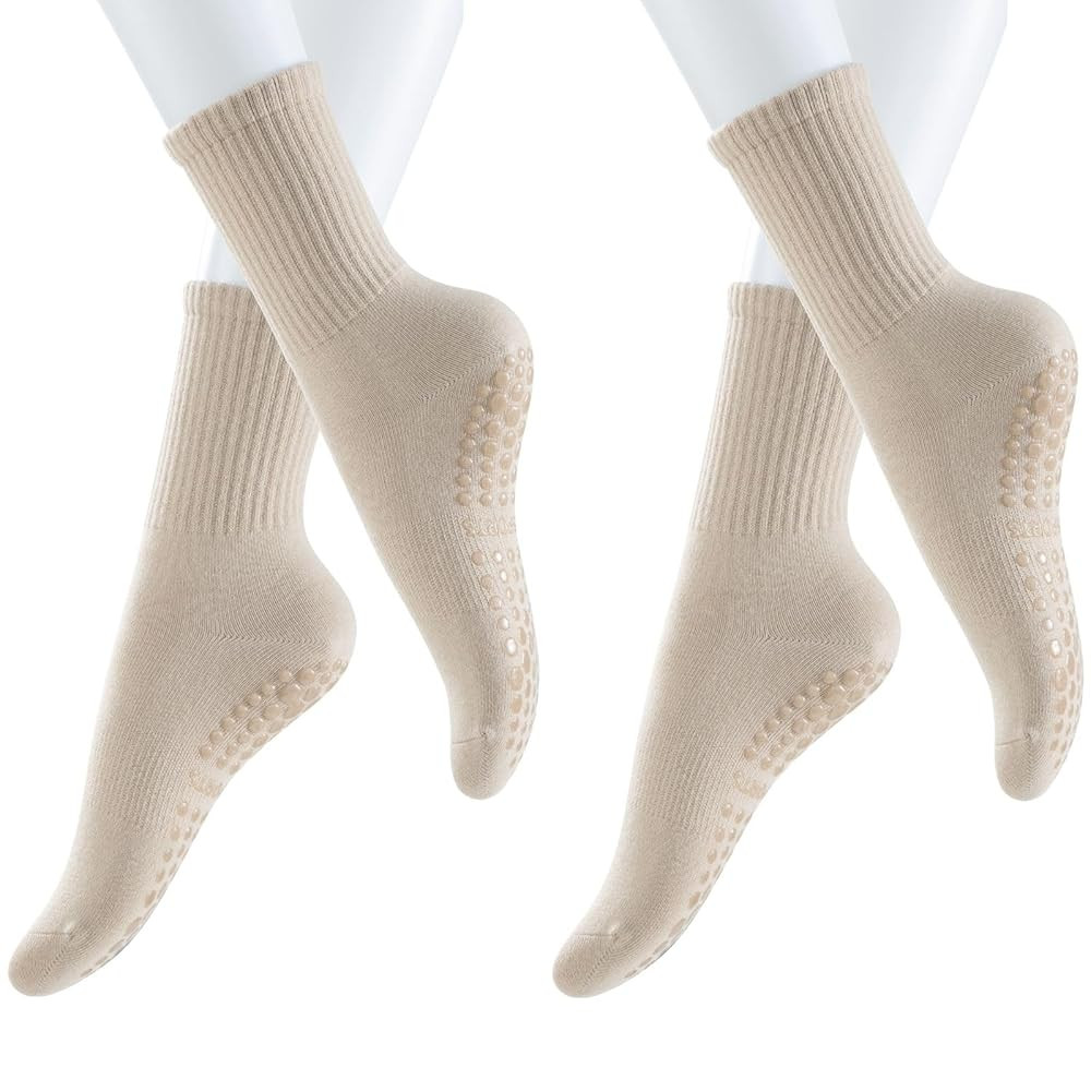 Non Slip Pilates Yoga Socks with Grips for Women, Non Skid Sticky Socks | Amazon (US)