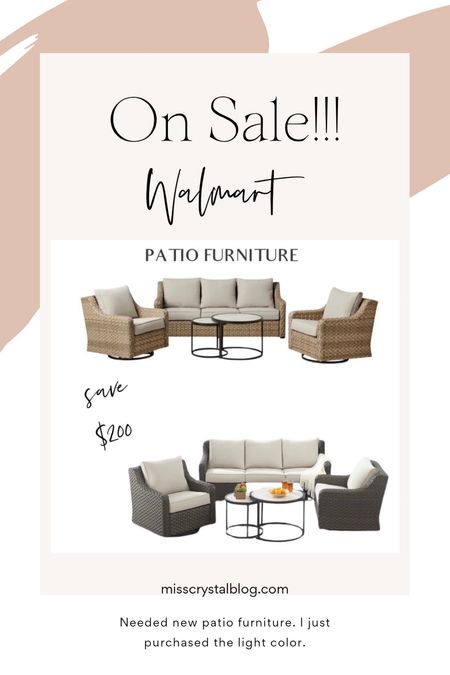 Best selling Walmart patio furniture set on sale! Also comes in just chairs. 

#LTKfamily #LTKsalealert #LTKhome