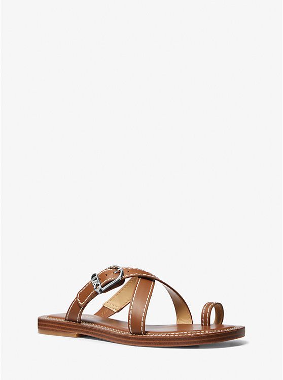 Ashton Leather Flat Sandal | Michael Kors US