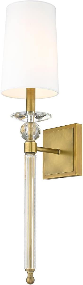 Z-Lite 1 Light Wall Sconce 804-1S-RB-WH, Brass | Amazon (US)