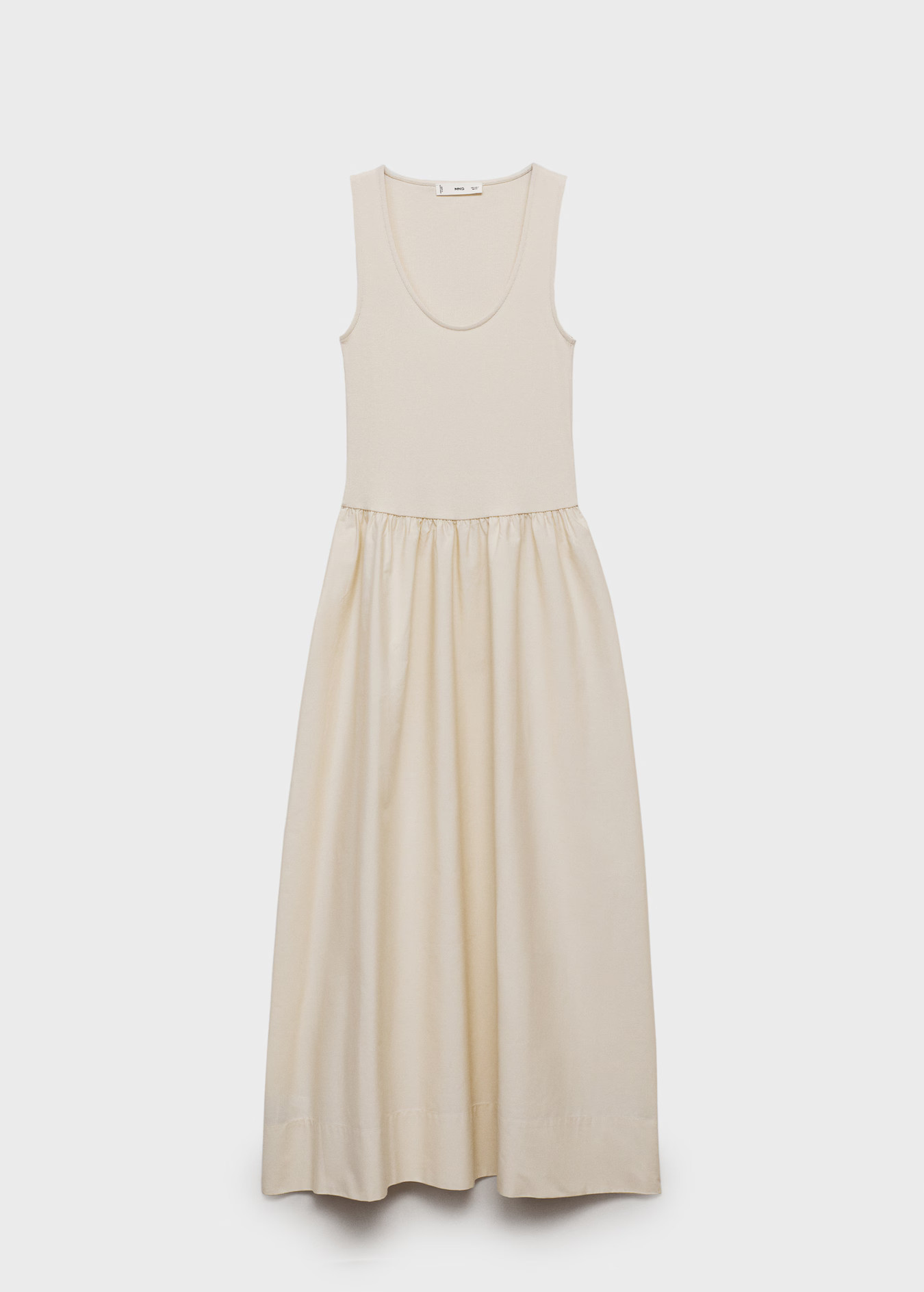 Flared dress in combined fabric - Women | MANGO United Kingdom | MANGO (UK)
