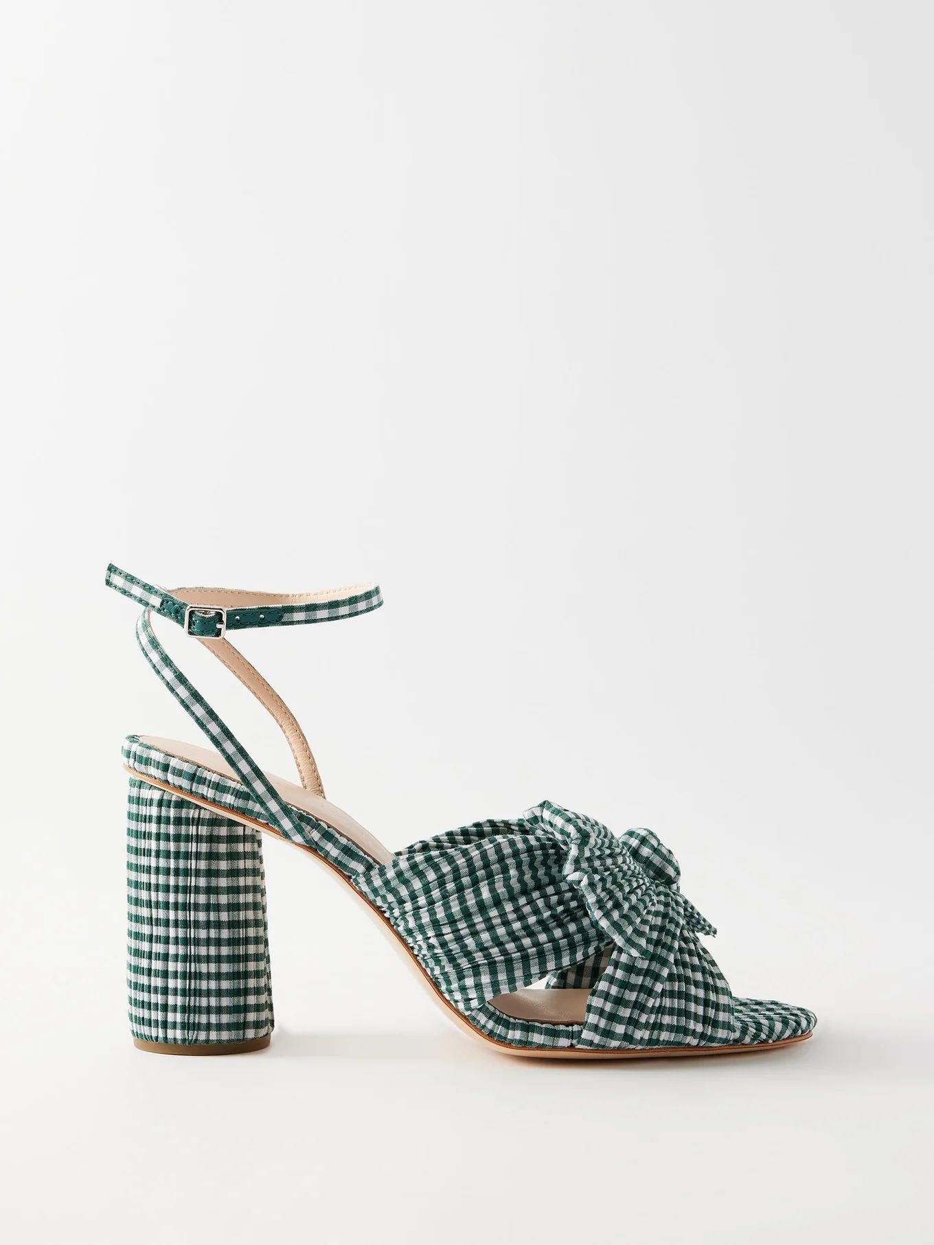 Camellia 90 pleated-gingham platform sandals | Matches (US)