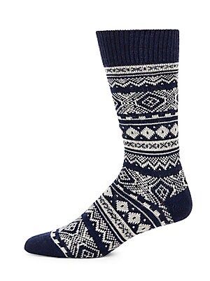 Barbour Men's Fair Isle Patterned Socks - Navy - Size Large | Saks Fifth Avenue
