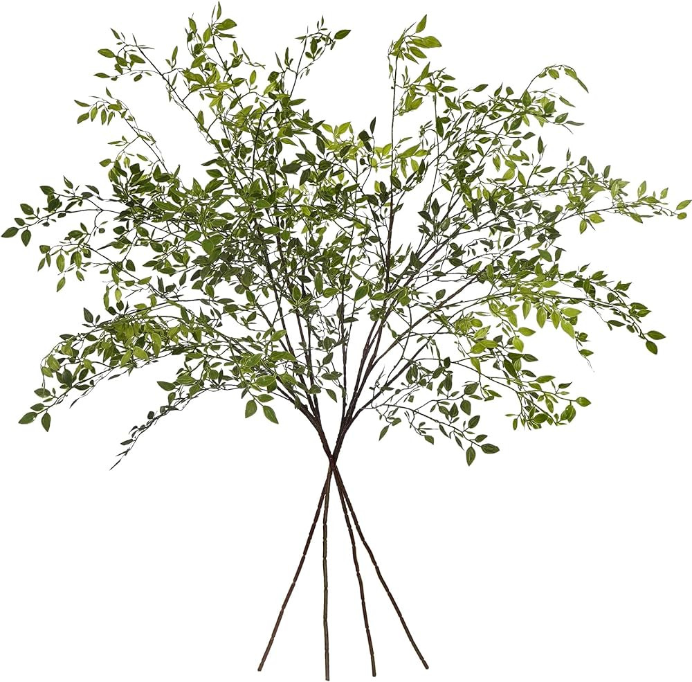 Artificial Greenery Southern Bamboo 43.3 inches Tall Home Decor Green Stem and Leaf Plant for Vas... | Amazon (US)