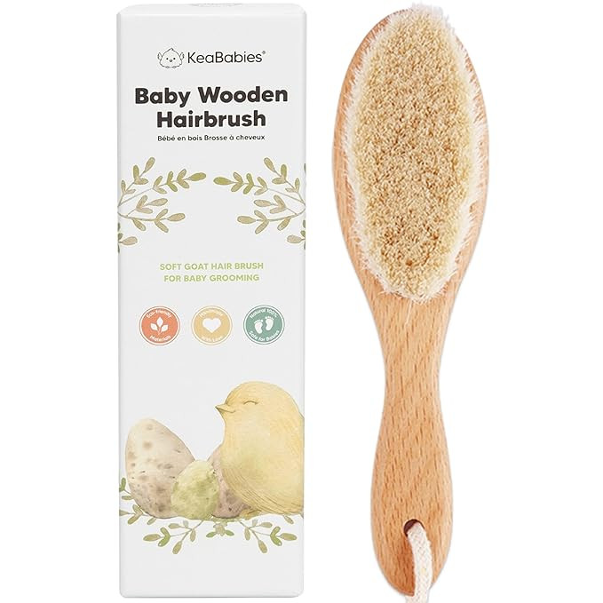 Baby Wooden Hair Brush - Baby Brush with Soft Goat Bristles - Cradle Cap Brush - Perfect Scalp Gr... | Amazon (US)