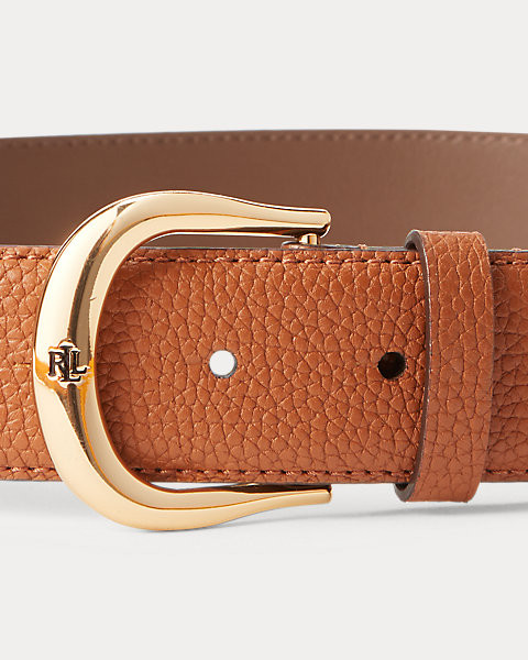 Ceinture en cuir chagrin pour Women | Ralph Lauren® FR | Ralph Lauren (FR)