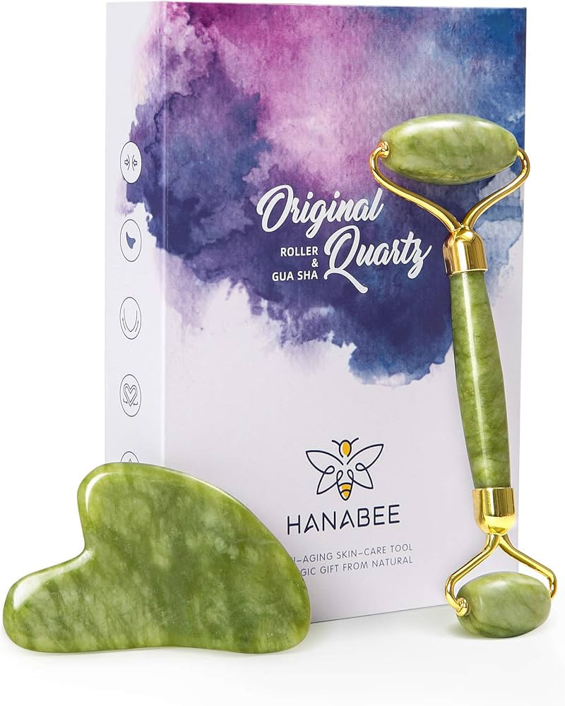 HANABEE Authentic Jade Roller for Face Gua Sha Facial Tools Face Roller Skin Care Facial Roller f... | Amazon (US)