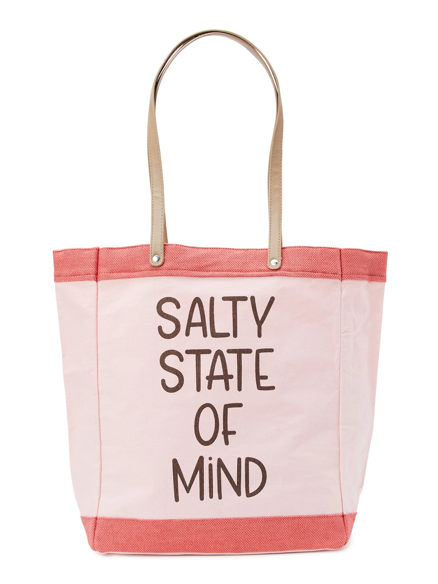 No Boundaries Women's Burlap Large Beach Tote Handbag, Orange | Walmart (US)