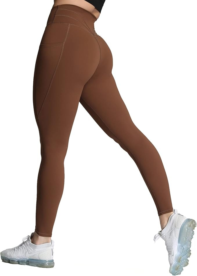 Aoxjox Trinity High Waisted Yoga Pants with Pockets for Women Tummy Control Cross-Waist Crossover... | Amazon (US)