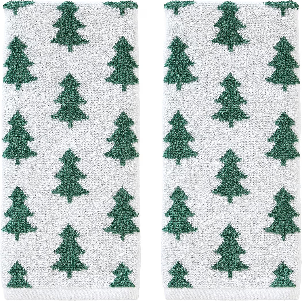 SKL Home Christmas/Winter Holiday Trees 100% Cotton Premium 2-Piece Hand Towel Set, 500 GSM, Reve... | Amazon (US)