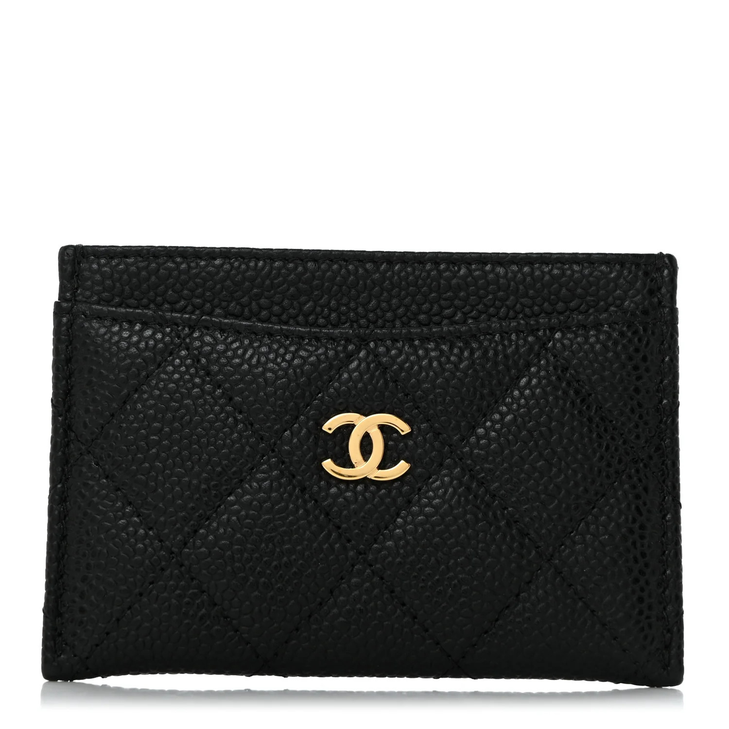 Caviar Quilted Card Holder Black | FASHIONPHILE (US)