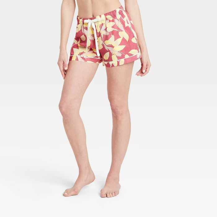 Women's Floral Print Simply Cool Pajama Shorts - Stars Above™ Rose | Target