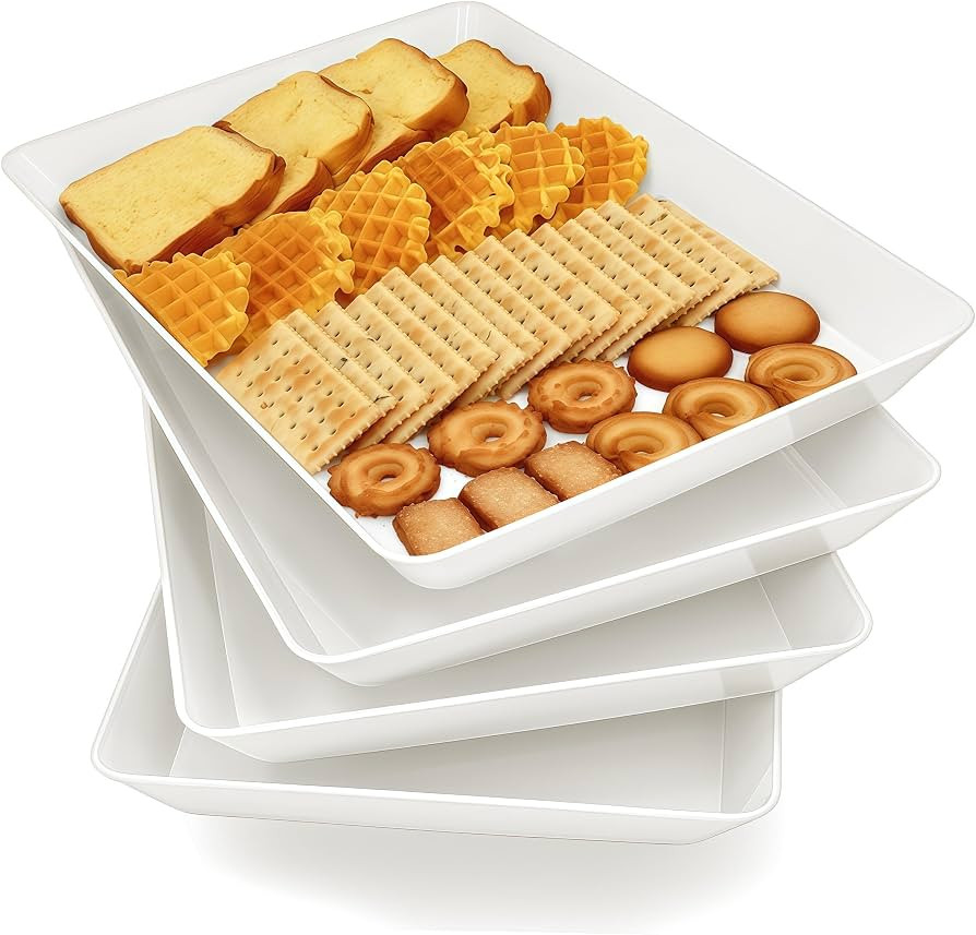 Serving Tray Platter, 4 Pack Food Tray for Veggie Fruit Snack Dessert Cookie Cheese, Food Trays f... | Amazon (US)