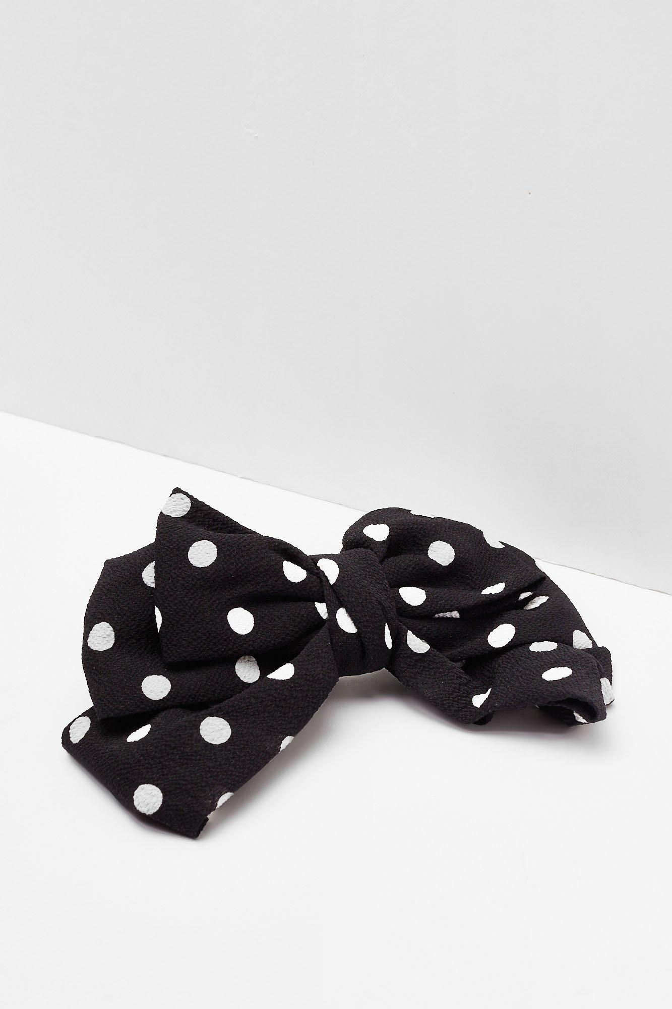 Womens Bow Holding Back Polka Dot Hair Clip - Black | NastyGal (US & CA)