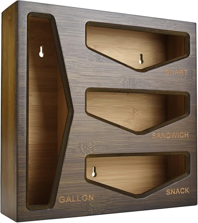 Cozee Bay Bamboo Bag Storage Organizer for Kitchen Drawer, Baggie organizer, Compatible with Gall... | Amazon (US)