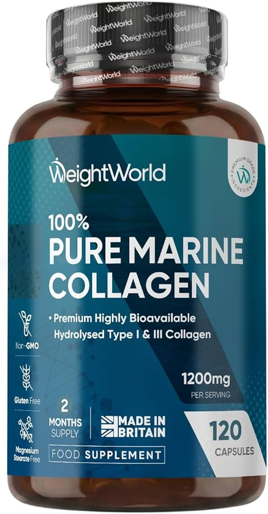 Pure Marine Collagen Supplements for Women & Men - 120 Capsules - 1200mg Per Serving - 2 Months S... | Amazon (UK)