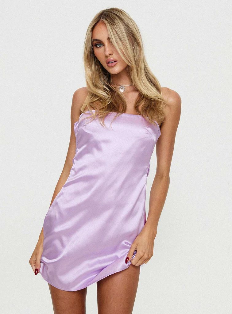 Shaya Strapless Mini Dress Lilac | Princess Polly US