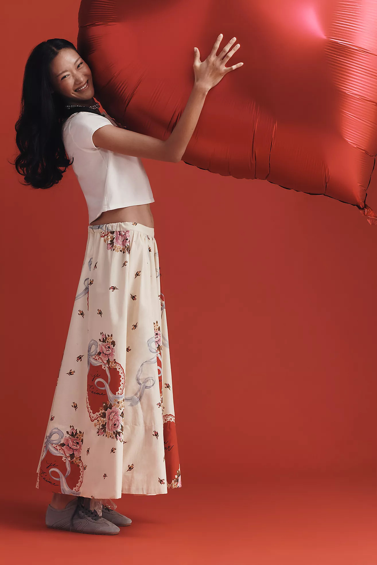 The Jacie Poplin Printed Maxi Skirt by Maeve | Anthropologie (US)