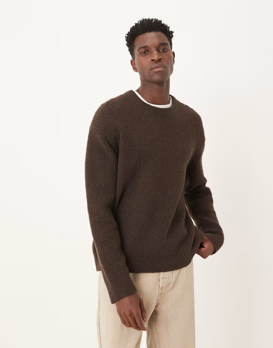 ARKET wide rib knitted jumper in brown | ASOS (Global)
