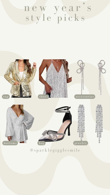 New years style picks, sequins, rhinestone, bows, romper, pointed, chandelier earrings 

#LTKSeasonal #LTKstyletip #LTKfindsunder100