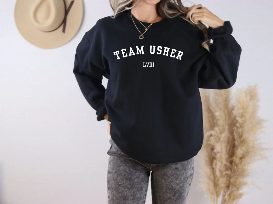 Team Usher Sweatshirt, Halftime Show Sweater, Usher Crewneck. Super Bowl Sweater, Super Bowl Funn... | Etsy (US)