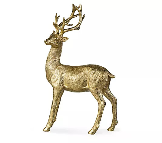 Glitzhome 16'' Resin Christmas Reindeer Table Decor - QVC.com | QVC