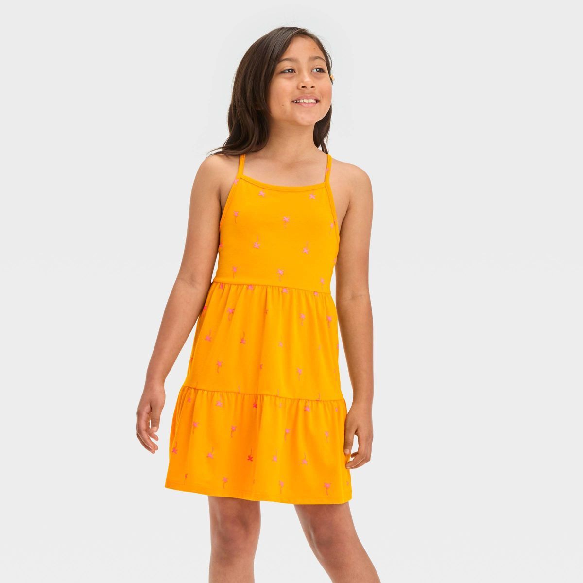 Girls' Spaghetti Strap Tiered Dress - Cat & Jack™ | Target