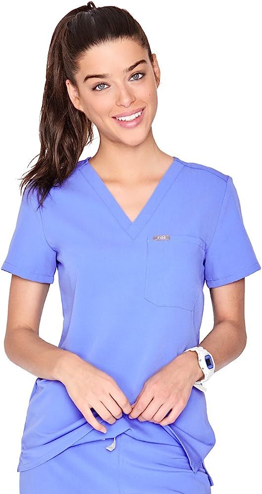 Catarina One-Pocket Scrub Top for Women – Slim Fit, Super Soft Stretch, Anti-Wrinkle Medical Sc... | Amazon (US)
