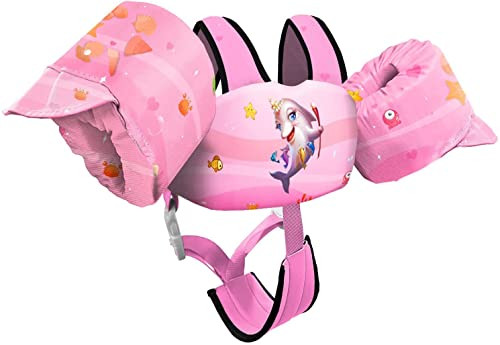 Kids Swim Vest Life Jacket for 22-66 Pounds Boys and Girls, Toddler Floaties with Shoulder Harnes... | Amazon (US)