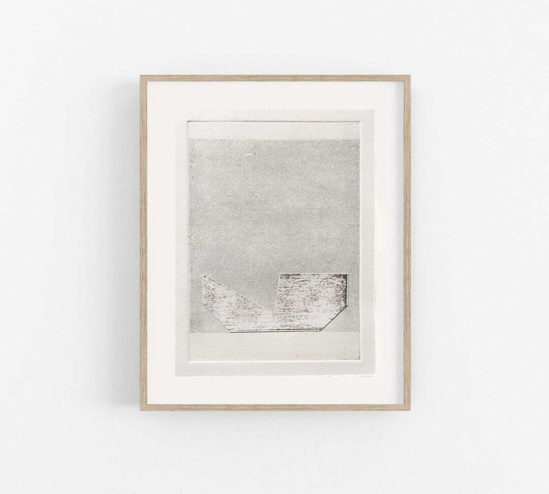 Original Gray Abstract Monoprint Art: Minimalist Landscape (6.5x8.75) - Etsy | Etsy (US)