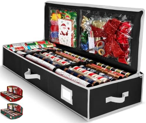 Wrapping Paper Organizer Storage for Christmas Gifts Wrapping Paper (6 Colors) Underbed Storage C... | Amazon (US)