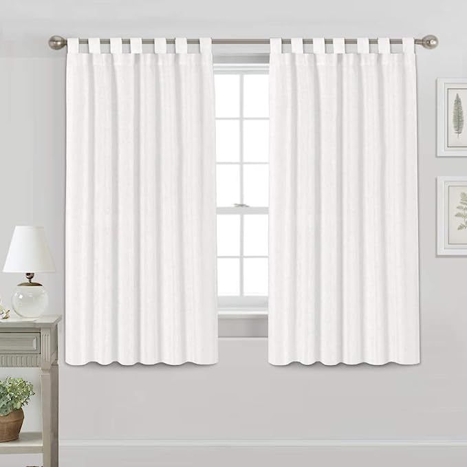 Light Reducing Natural Linen Curtains for Living Room/Bedroom Privacy Assured Semi Sheer Textured... | Amazon (US)