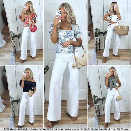 White jeans outfit ideas for spring!