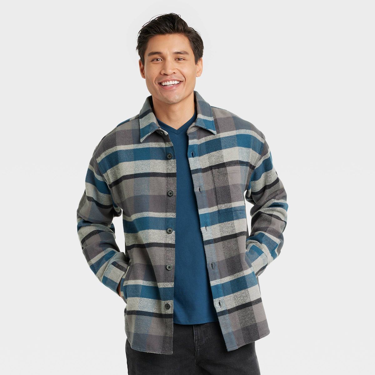 Men’s Heavyweight Long Sleeve Flannel Button Down Shirt – Goodfellow &Co | Target