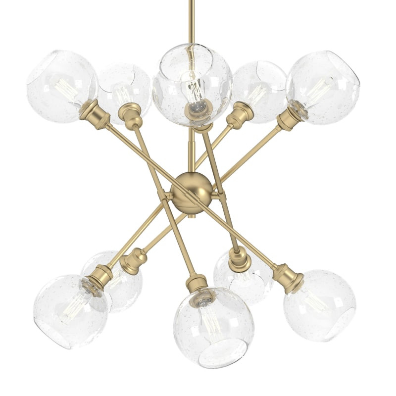 Golden Lighting 1945-10 GLOBE Axel 10 Light 40" Wide Sputnik Chandelier with Glo Olympic Gold / Seed | Build.com, Inc.