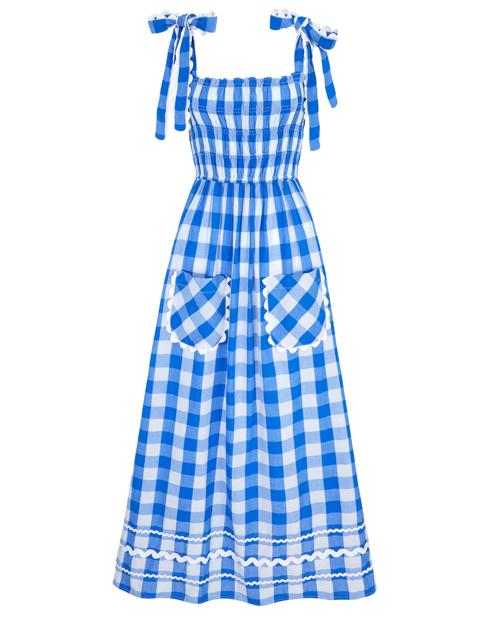 Cobalt Check Immy Dress | Over The Moon
