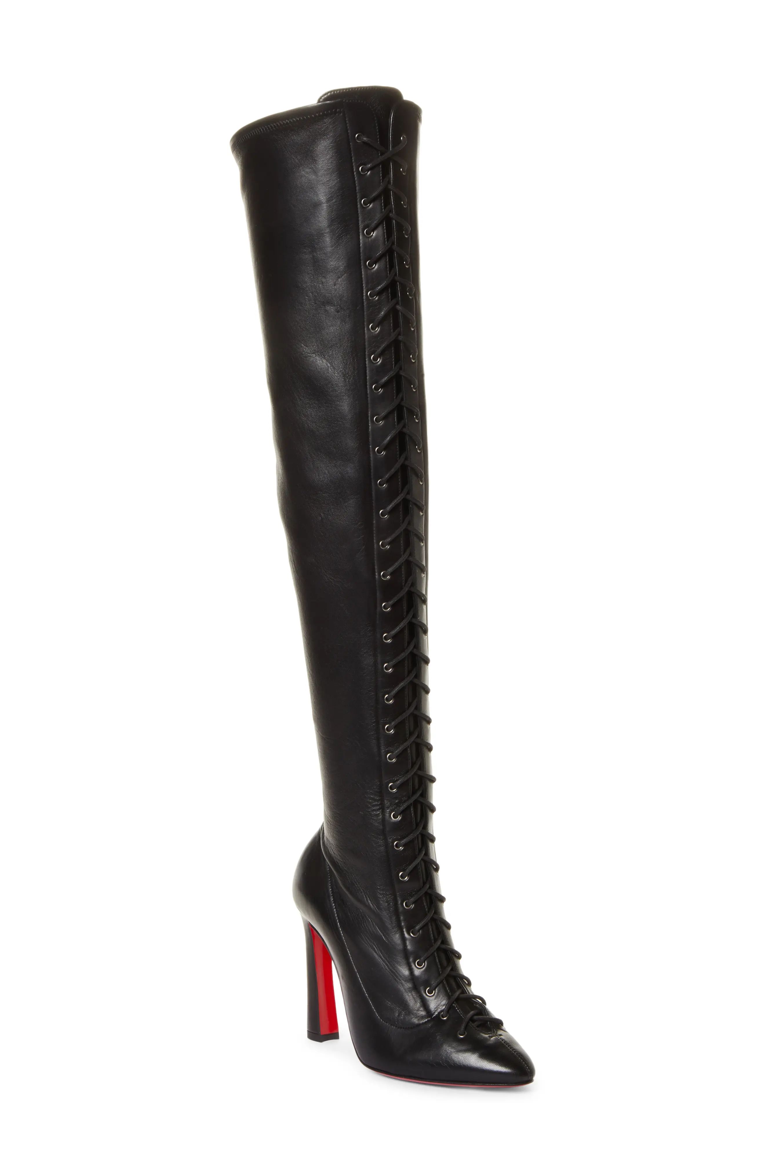 Christian Louboutin Anjel Alta Over the Knee Boot, Size 7Us in Black at Nordstrom | Nordstrom