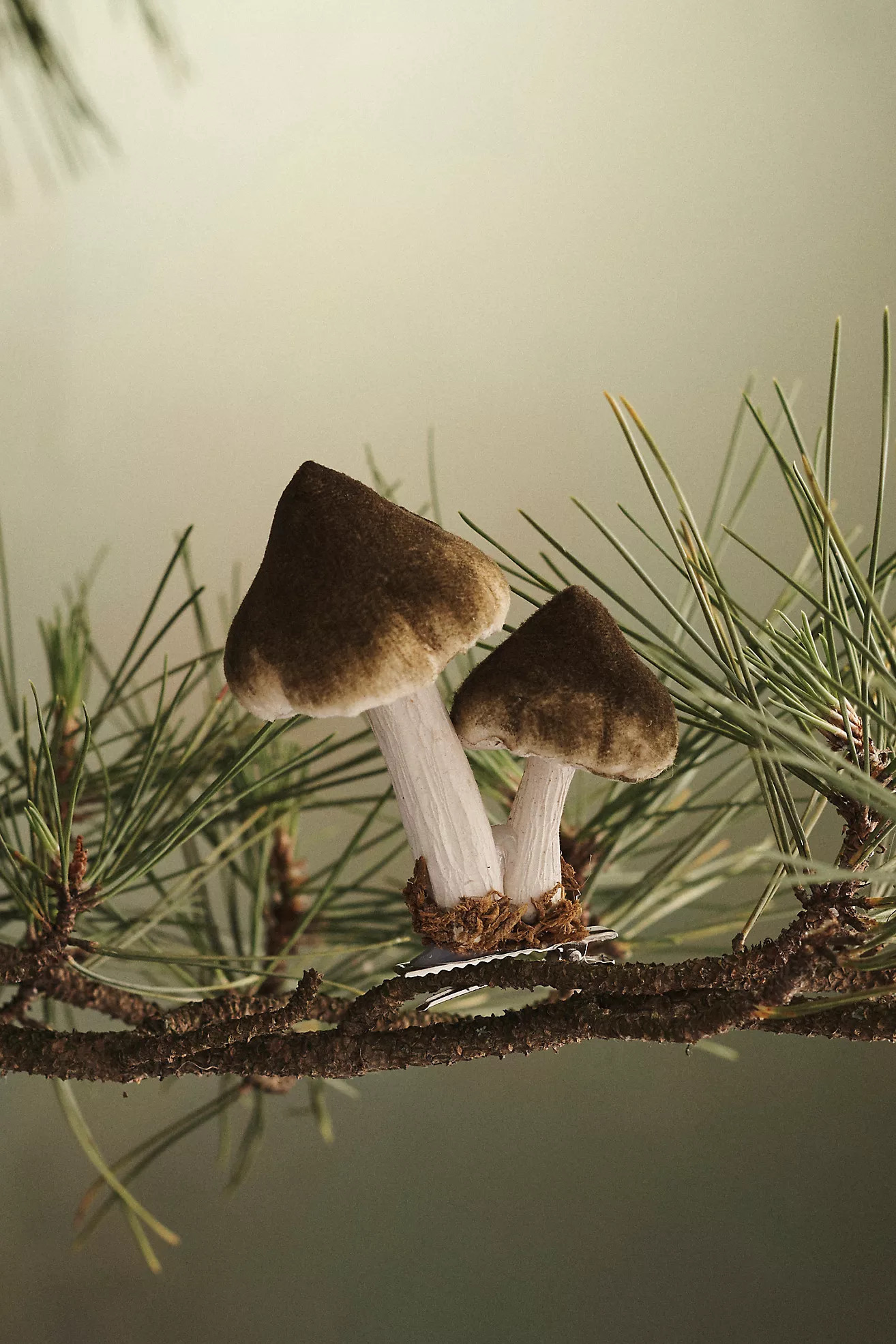 Mushroom Velvet Clip Ornament | Anthropologie (US)