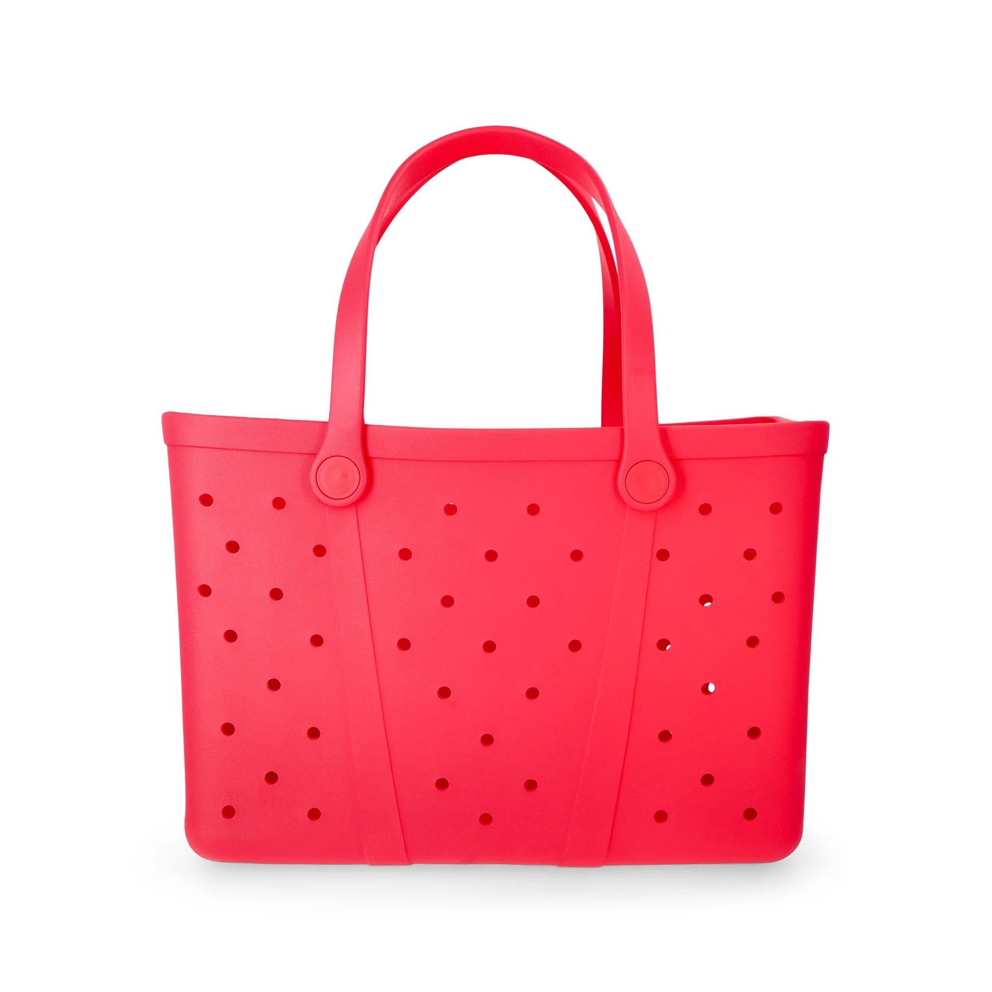 Time and Tru Women's Waterproof EVA Beach Tote Bag, Coral Pink | Walmart (US)