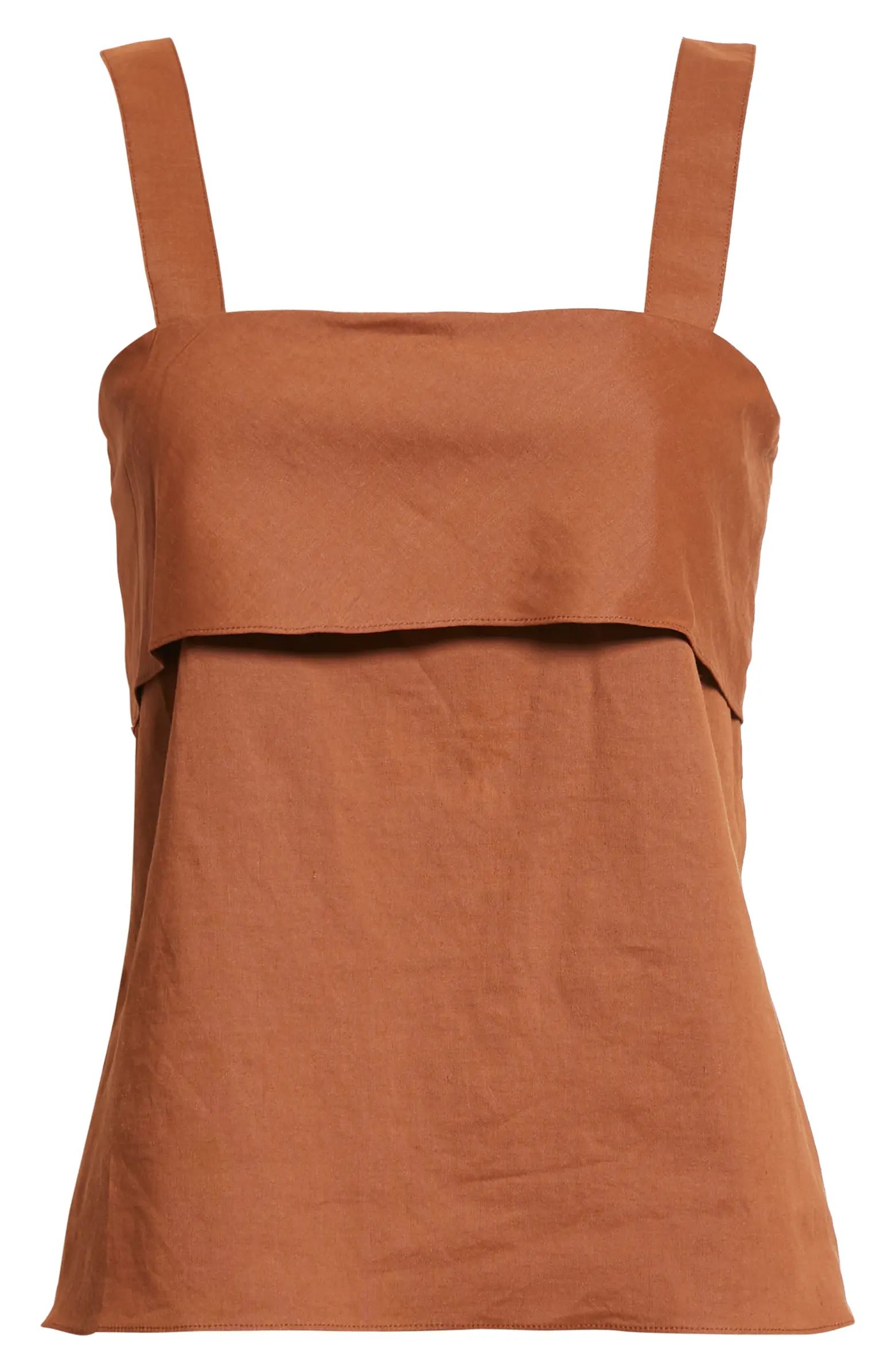 Tie Back Linen Blend Tank | Nordstrom