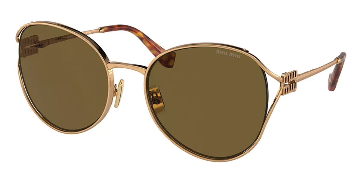 Miu Miu MU53YS 7OE01T Women’s Sunglasses Gold Size 58 | SmartBuyGlasses Global