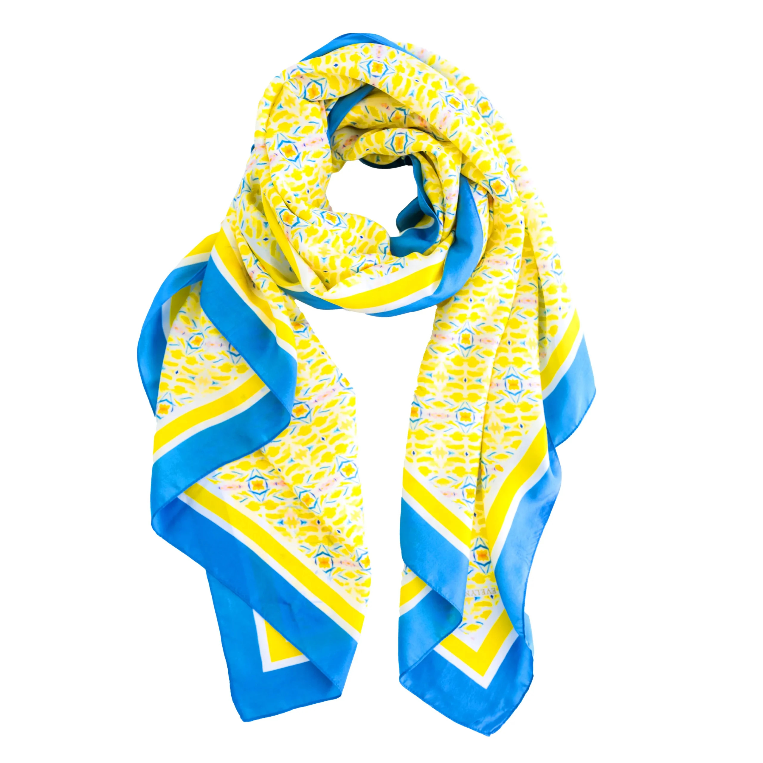 Double Lemon with Orange Marigold Silk Scarf | EVELYN & KATE (US)