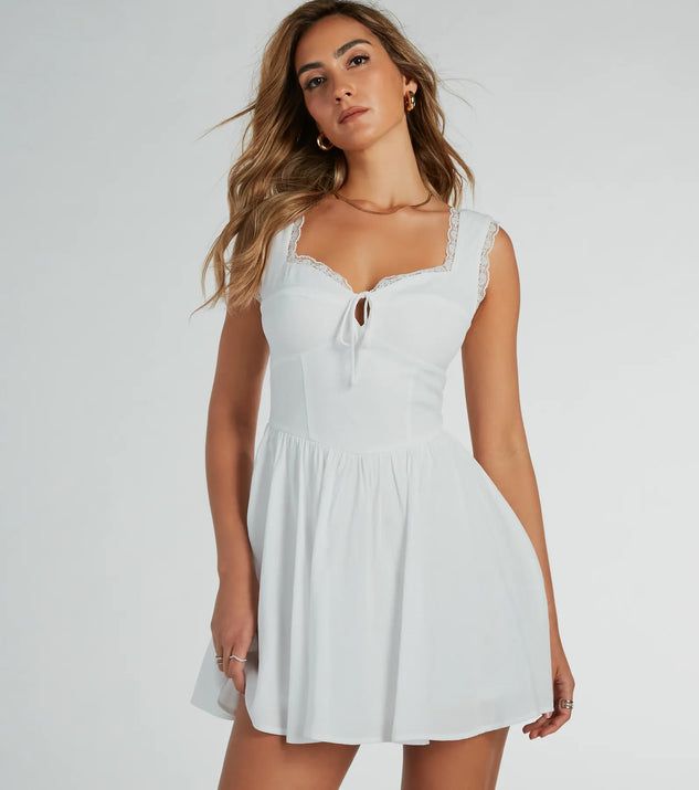 Isn't She A Beauty Woven Lace Skater Dress | Windsor Stores