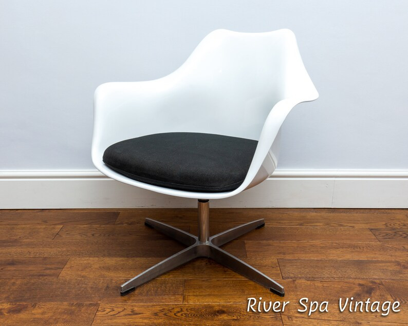 Space Age Tulip Swivel Arm Chair, Eero Saarinen Style Tulip Chair, Vintage Office Chair, Vintage ... | Etsy (UK)